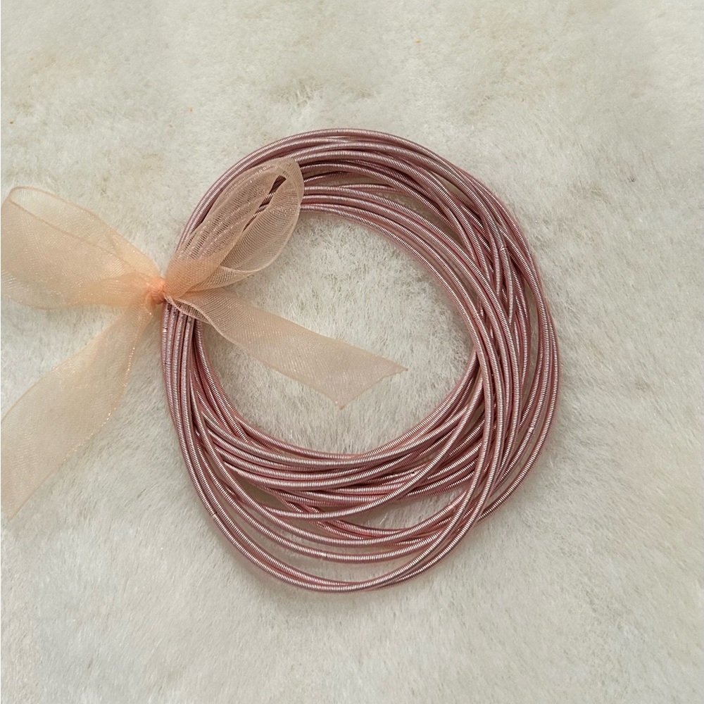 Pink Multi- Guitar String Strand Bracelet